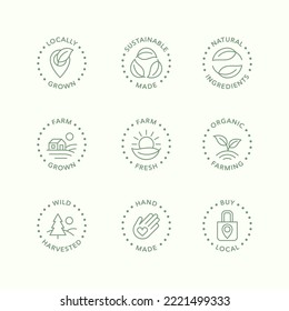 Sustainable made products vector logo badge icons set