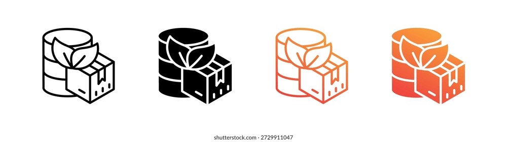 Materiales sostenibles Conjunto de iconos de estilo múltiple Vector