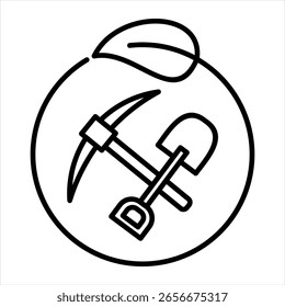 Vektorgrafik des Gliederungssymbols für nachhaltige Bergbautechnik