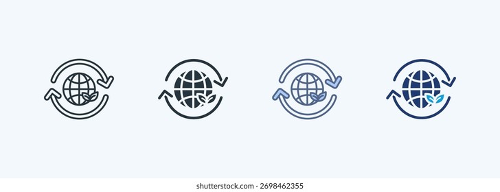 Icono de estilo múltiple sostenible Colección