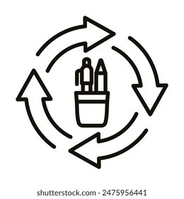 Icono de Suministros de Oficina Sostenibles Ilustración vectorial