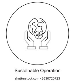 Sustainable Operation icon, Driving Efficiency Through Sustainable Operations, Green Growth: Strategies for Sustainable Business Practices, vector