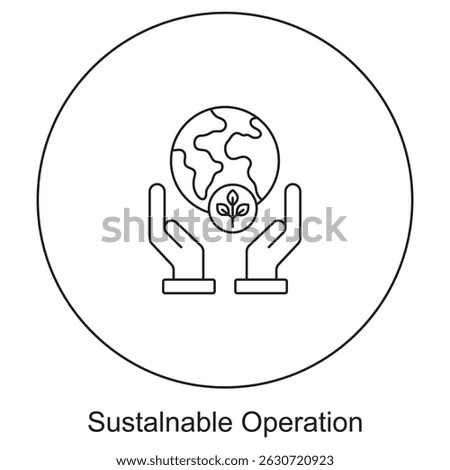 Sustainable Operation icon, Driving Efficiency Through Sustainable Operations, Green Growth: Strategies for Sustainable Business Practices, vector