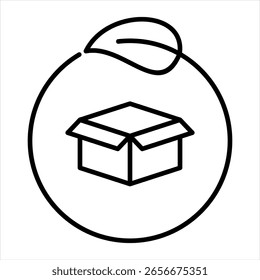 Sustainable Packaging Outline Icon Vector Illustration