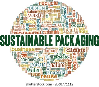 Sustainable Packaging Vector Illustration Word Cloud Stock Vector ...