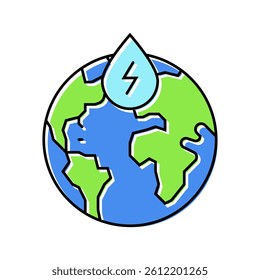 sustainable power hydroelectric color icon vector. sustainable power hydroelectric sign. isolated symbol illustration