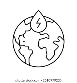 sustainable power hydroelectric line icon vector. sustainable power hydroelectric sign. isolated contour symbol black illustration
