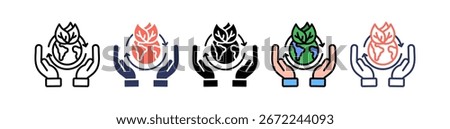Sustainable Practice Icon Multiple Vector Illustration