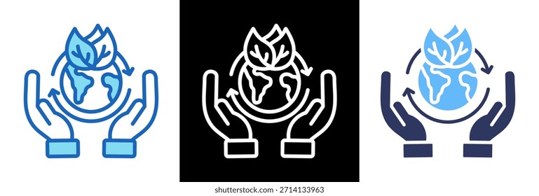 Sustainable Practice Icon triplestyle Vector Illustration