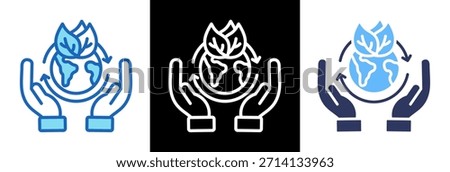 Sustainable Practice Icon triplestyle Vector Illustration