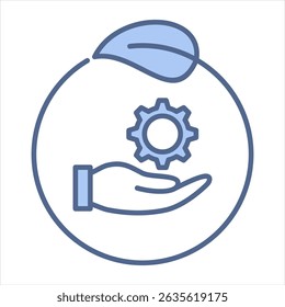 Sustainable Practices Blue Icon Vector Illustration