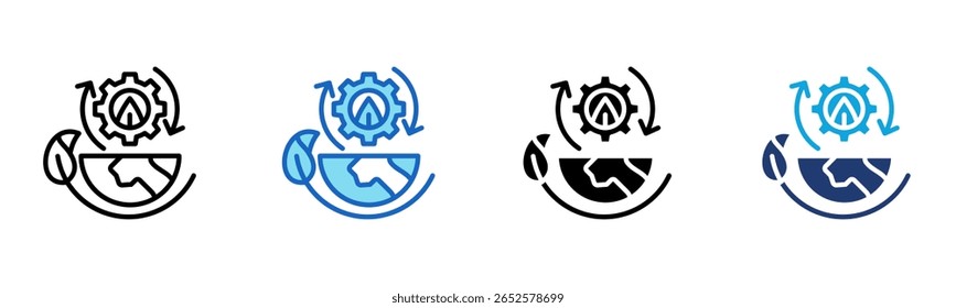 Nachhaltige Praktiken Symbol Multi-Style-Vektorgrafik
