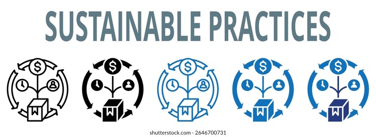 sustainable practices, icon, vector, illustration, global, manufacturing, sustainable, practices, methods, operations, environmentally