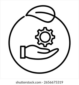 Sustainable Practices Outline Icon Vector Illustration