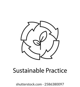 Sustainable Practices Vector Icon Isolated on White Background, Sustainability Business Concept