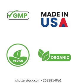 Sustainable Product Certification Icon Set