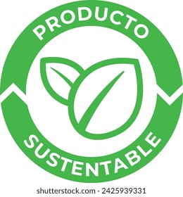 Sustainable product in Spanish language.