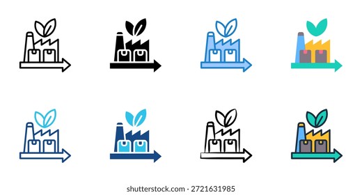 Sustainable production icon set multiple style collection. Editable stroke 
