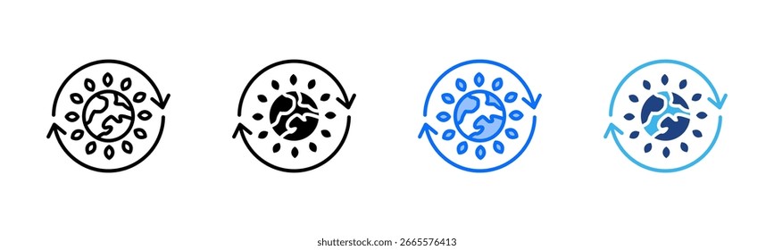 Sustainable Purpose icon set multiple style collection