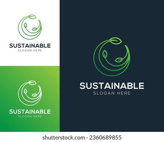 Sustainable, Recycle, Environmental logo design vector illustration