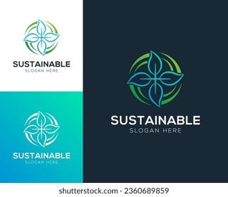 Sustainable, Recycle, Environmental logo design vector illustration
