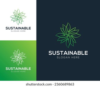 Sustainable, Recycle, Environmental logo design vector illustration