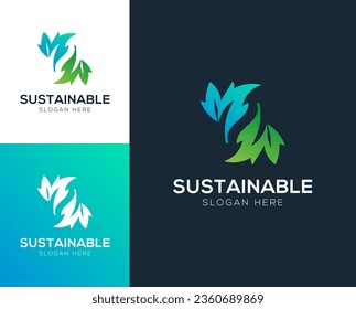 Sustainable, Recycle, Environmental logo design vector illustration