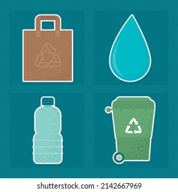 sustainable and recycle icon set