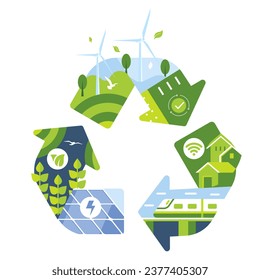 Sustainable Recycling Symbol ecology Illustration 