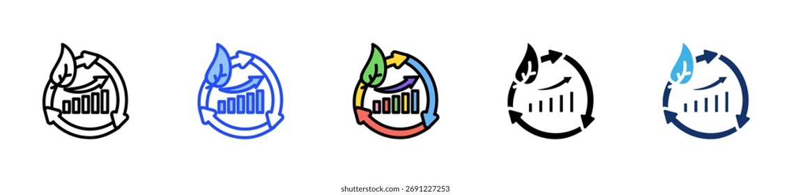 Colección De Iconos De Gráficos De Retorno Sostenible Con Múltiples Estilos