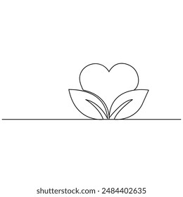 Sustainable  single line art, continuous one line drawing of  Isolated outline vector art
