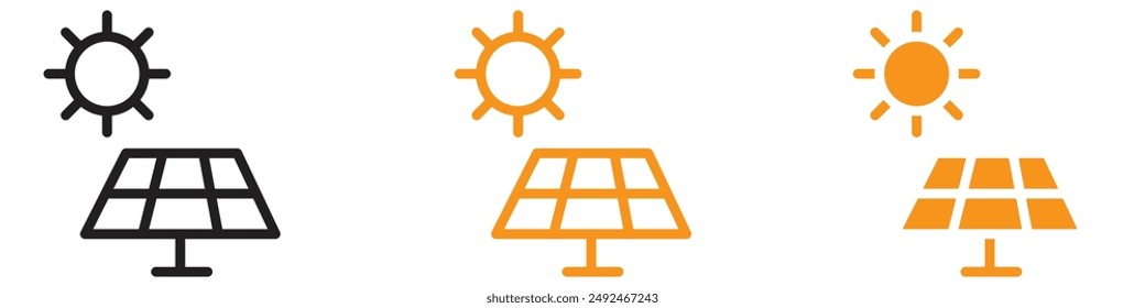 Sustainable Solar Panels Icon for Renewable Energy and Environment Graphics Essential for Representing Solar Power and Renewable Energy