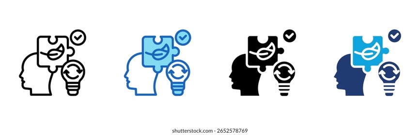 Sustainable Solutions icon Multi Style Vector Illustration