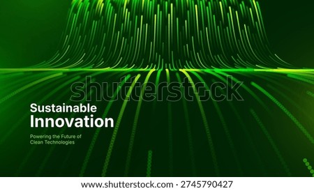 Sustainable Tech Flow Composition – Abstract Vector with Dynamic Dots, Designed for Research in Green Energy and ESGFriendly Design