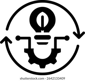 Sustainable Technology Icon Glyph Vector Illustration