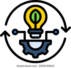 Sustainable Technology Icon Lineal Color Vector Illustration