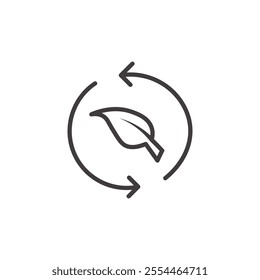 Sustainable thin liner icon vector.