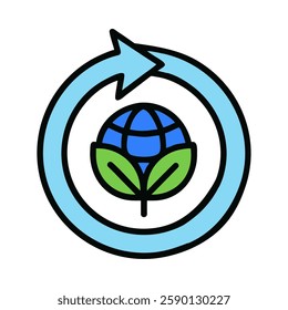 Sustainable tourism circular symbol for eco-conscious travel