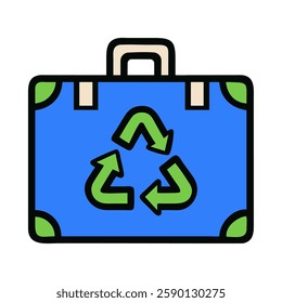 Sustainable tourism suitcase symbolizing eco-conscious packing
