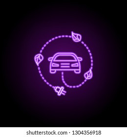 Sustainable Transport Outline Icon. Elements Of Ecology In Neon Style Icons. Simple Icon For Websites, Web Design, Mobile App, Info Graphics