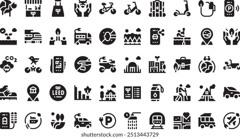 Sustainable travel icons High-Quality Vector Icons Collection with Editable Stroke. Ideal for Professional and Creative Projects.