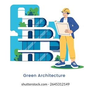 Sustainable Urban Development emphasizes the importance of eco-friendly architecture and design. It showcases modern buildings integrated with nature and promotes environmental consciousness. Vector
