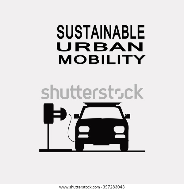 sustainable urban mobility illustration over
white color
background