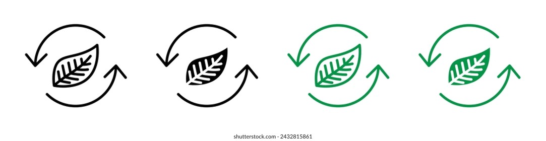Sustainable Vector Illustration Set. Green Future Sign suitable for apps and websites UI design style.