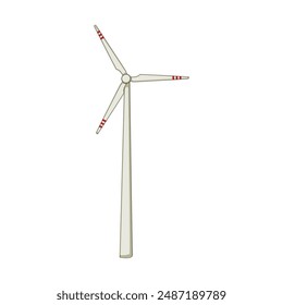 sustainable wind turbine cartoon. green generator, environment farm, electric renewable sustainable wind turbine sign. isolated symbol vector illustration