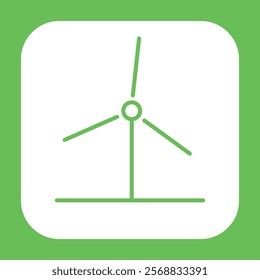 Sustainable wind turbine icon design, green energy.