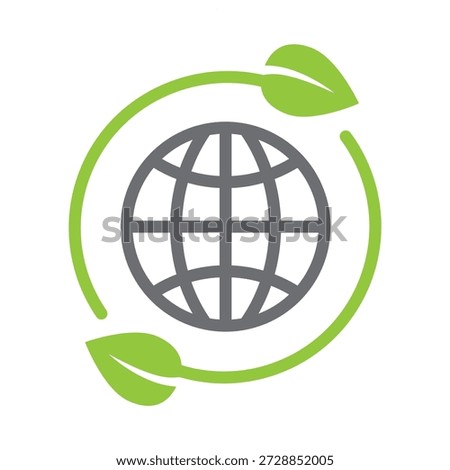 Sustainable world. Leaf in recycling arrow and Earth. Sustainability, support, and collective global effort. 