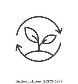 NACHHALTIGKEIT Strichsymbol in Schwarz