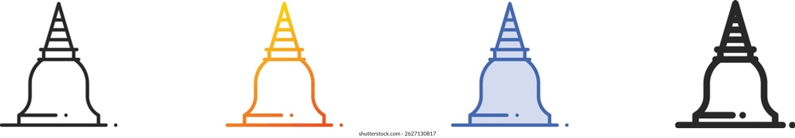 suthep icon.Thin Linear, Gradient, Blue Stroke and bold Style Design Isolated On White Background