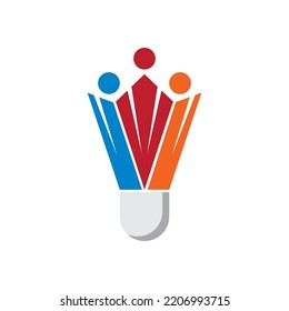Suttle cock badminton logo illustration vector design
